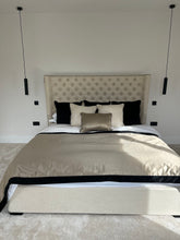 Load image into Gallery viewer, Putty & Black Super King Bed Set