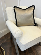 Load image into Gallery viewer, Bronze Cushion with Black Fringe