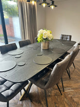 Load image into Gallery viewer, Gold Cylinder Vase Faux Hydrangea Mix Arrangement